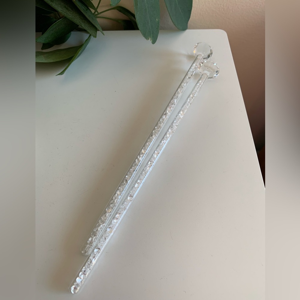 Glass Stir Sticks Pair